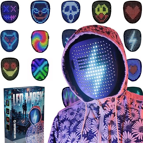 LED Lighted Face Transforming Mask with Gesture Sensing