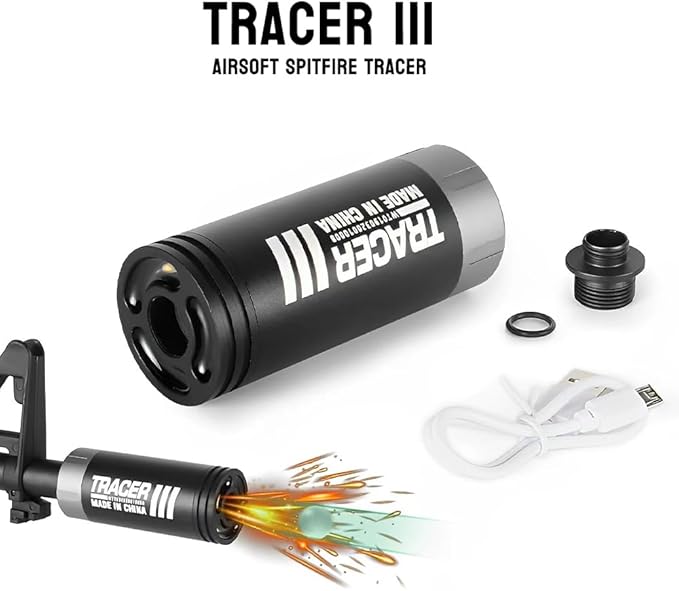 SPITFIRE TRACER III - Muzzle Flash and Tracer Unit for Airsoft and Gel Blaster with 14mm CCW Threaded Interface