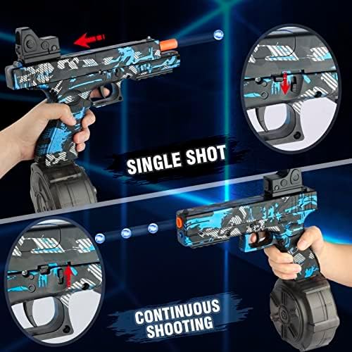 Electric Gel Ball Blaster with Drum - JM-X2 Manual and Automatic Splatter Pistol