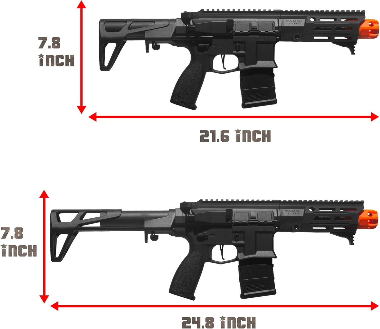 Modified Electric Splatter Gel Ball Blaster PDX - Gen8.5 Metal Gearbox- 11.1V High Power  - Ages 16+(Black)