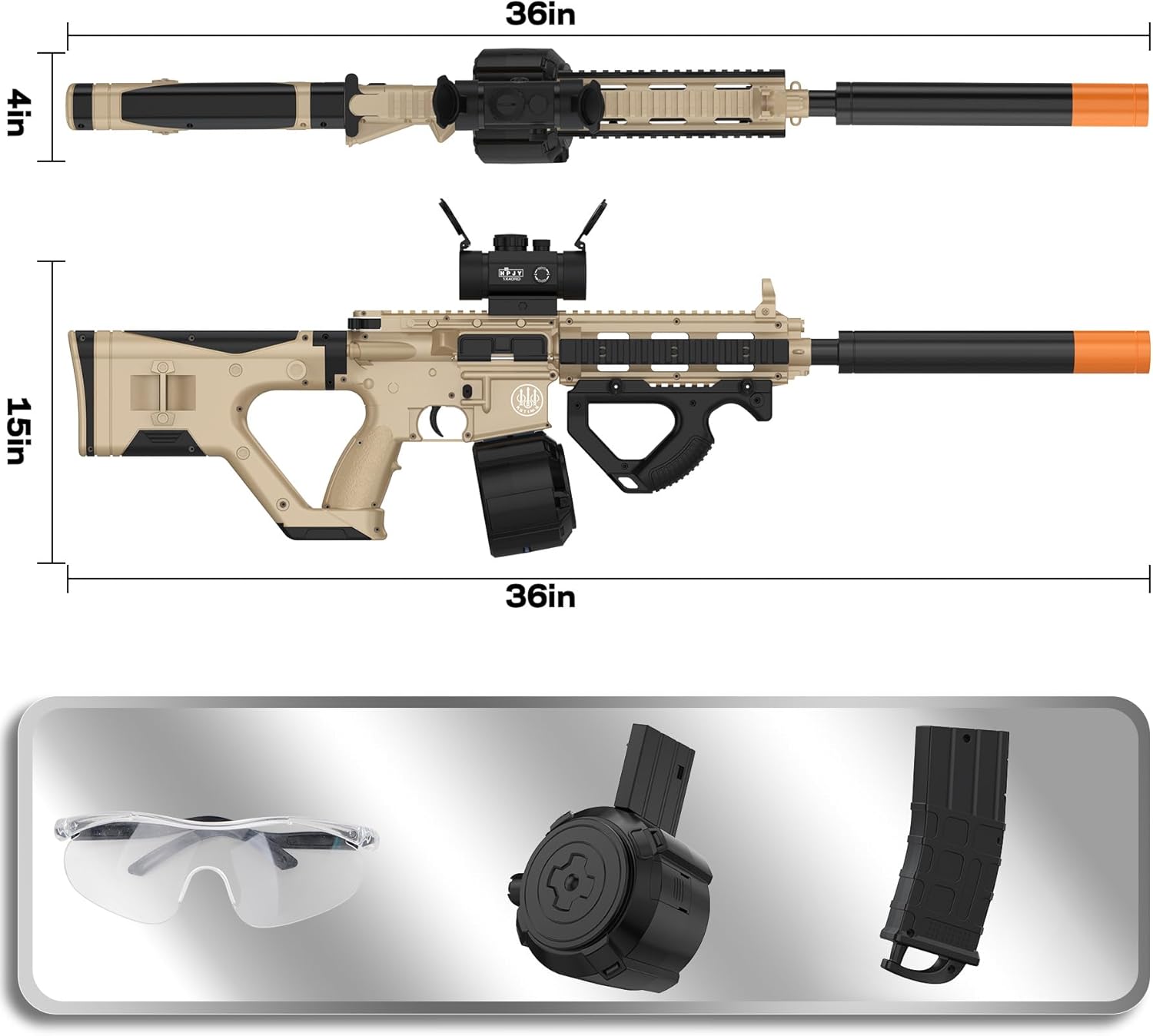 Toy Gun Blaster Toy Gun Manual & Automatic with Goggles